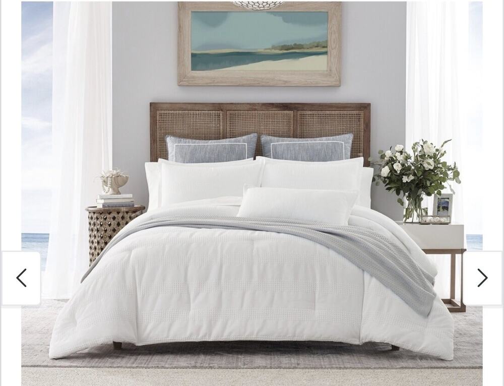 Nautica Home Hampton King White Duvet Cover Set Includes Duvet Cover & Shams